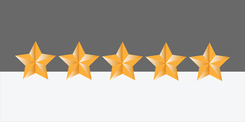 5 / five stars customer product rating review flat icon for apps, websites and hotel etc. 