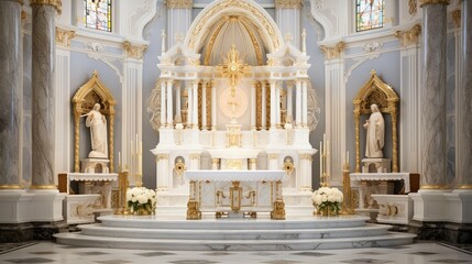sanctuary catholic church altar - obrazy, fototapety, plakaty