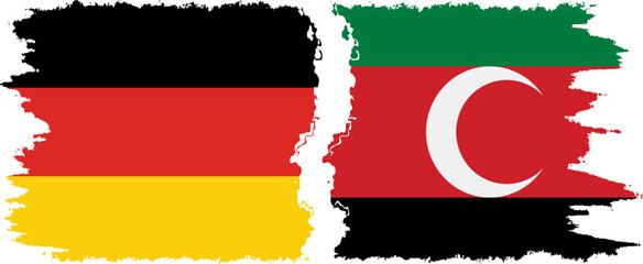 Darfur and Germany grunge flags connection vector