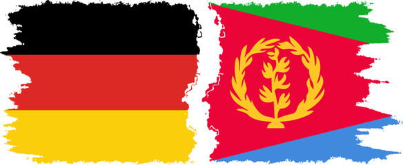 Fototapeta premium Eritrea and Germany grunge flags connection vector