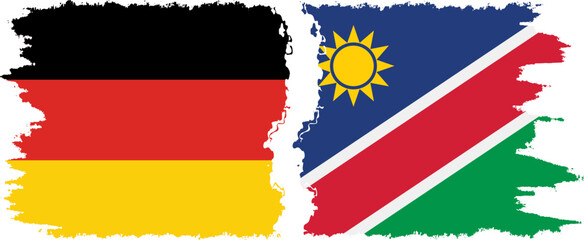 Namibia and Germany grunge flags connection vector