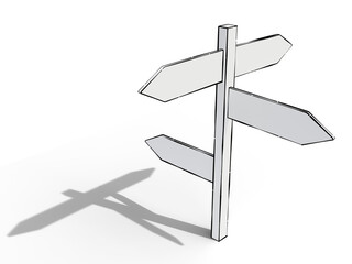 Obraz premium Directional road sign mockup.3d rendering