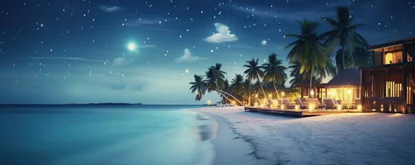 Foto op Canvas evening atmosphere at a luxurious beach resort © iwaart