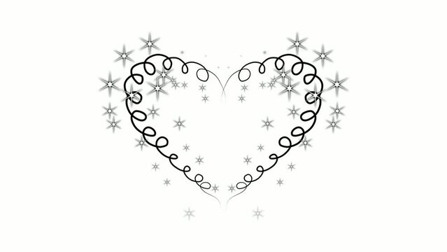 blink blink love symbol line art animaton video
