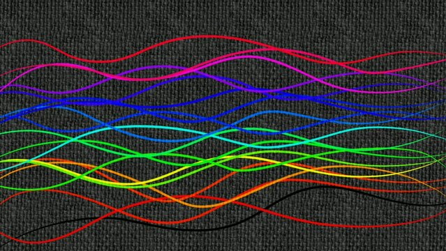 colorfully line art waves animaton background video
