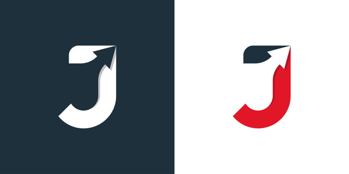 J Arrow Logo Template Vector Icon Illustration Design