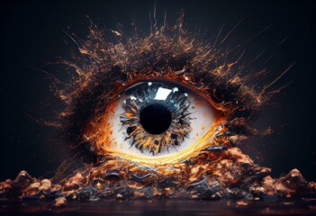 Tsunami of Sparks: A Chaotic Display from an Eyeball. Generative AI