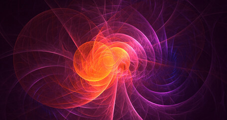 3D manual rendering abstract fractal electromagnetic background 