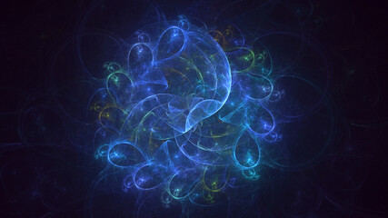 Obraz premium 3D manual rendering abstract fractal electromagnetic background 