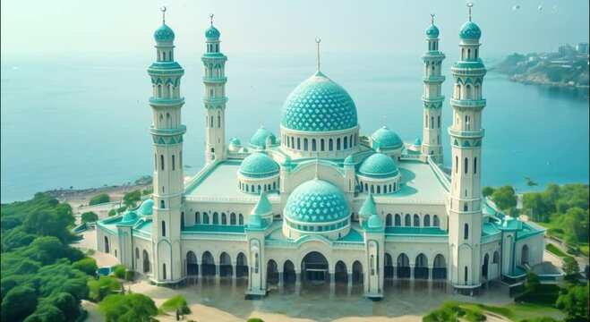 mosque on the seafront footage