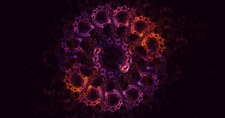 3D manual rendering abstract round hole light background