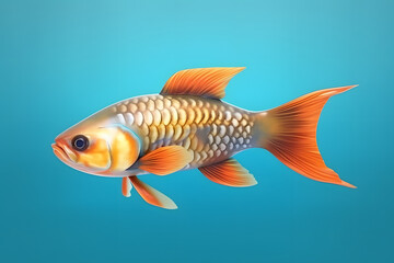 Fototapeta premium 3d Fish Arowana cartoon