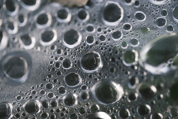 water drops on metal surface
