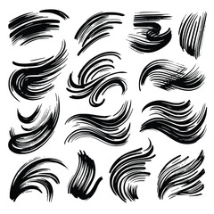 Fototapeta premium Paint brush stroke set.
