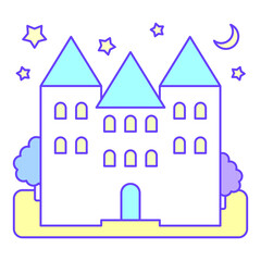90sレトロなお城アイコン★PNG