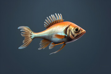 Fototapeta premium 3d Cardinal Fish cartoon