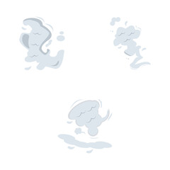 Cartoon Smoke Cloud For Comic Element. Abstract Design and Shapes, Vector Illustration