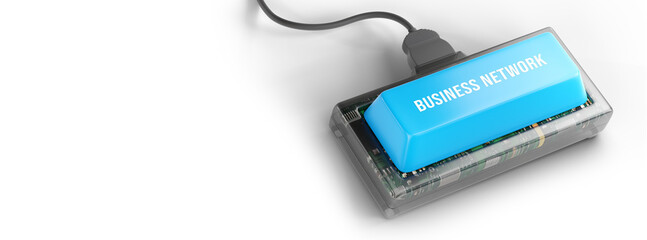 Business, Technology, Internet and network concept. Online Business Network. 3d illustration