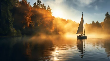 Deurstickers A sailboat © Gefer