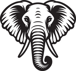 Obraz premium Elephant Face Vector illustration Design