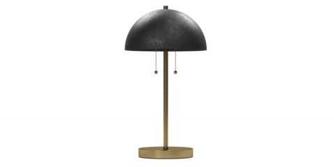 Metallic luxury and modern table lamp isolated on white background. Furniture series.