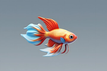 3d rendering Guppy cartoon