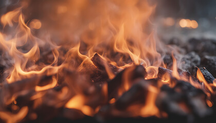 Landscape Glowing Embers Photography fireplace fiery panorama backdrop beautiful close up