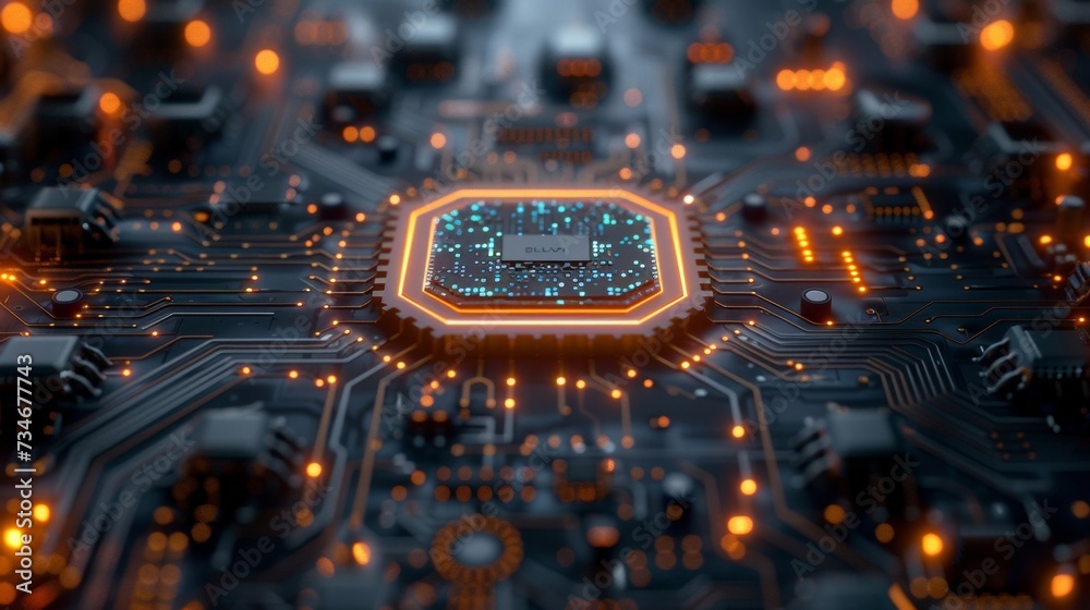 Poster quantum computing revolutionizes data processing with its advanced circuitry and global connectivity