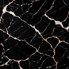 Texture and little blurred background. Black and golden stone texture. Surface marble. AI generated
