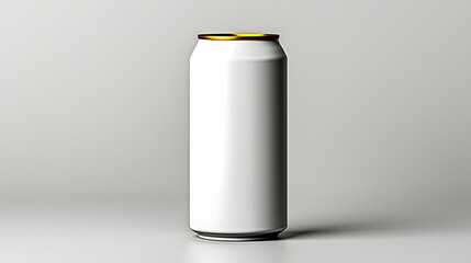 drinking white can and white background