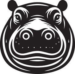 Hippopotamus Face Vector Design 