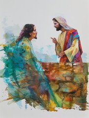 Jesus Speaking to a Woman at a Well Generative AI