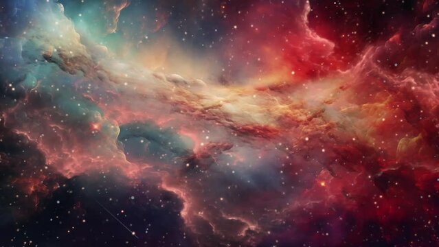 an awe inspiring astrophotography image of a nebula. background with stars. seamless looping overlay 4k virtual video animation background 