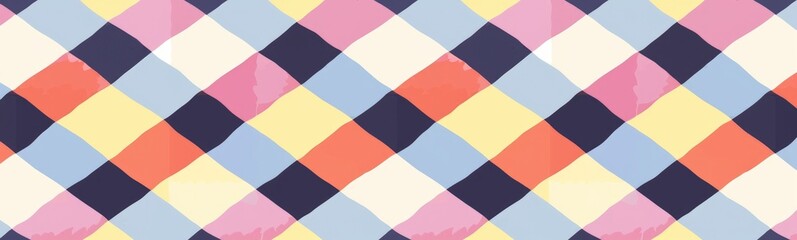 Gingham style colorful background.  Banner