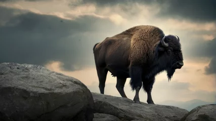 Crédence de cuisine en verre imprimé Buffle bison inmountain