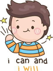 a vector of a motivated boy