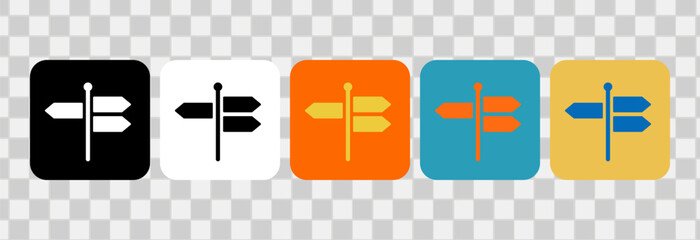 Direction guide icons design. For logo, symbol or web design. Vector flat illustration.