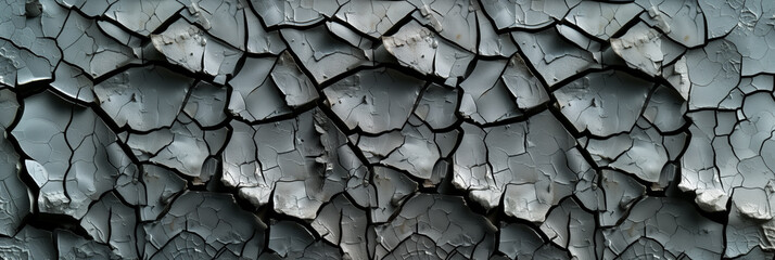 Wide view of cracked, parched earth texture.