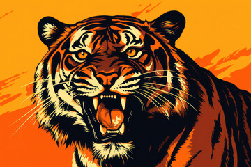 Wild Tiger, Majestic Hunter: A Fierce, Illustrated Portrait of Nature's Powerful Predator