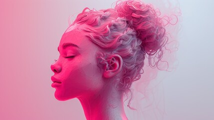 Pink Hair, Pink Lips: A Monthly Celebration of Women's Empowerment Generative AI