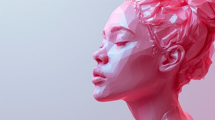 Pink Geometric Head: A Monthly Event Inspired by the Latest Trends Generative AI