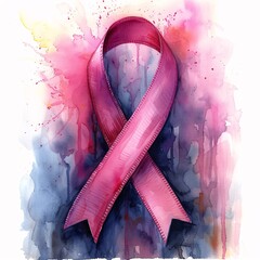 Pink Ribbon Art: A Colorful Expression of Breast Cancer Awareness Generative AI