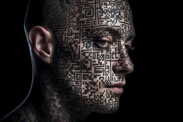 Digital Identity: The Human Face Adorned with A QR Code Tattoo