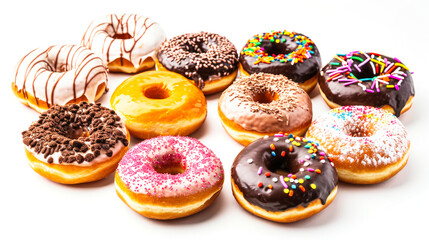 Assorted Glazed Donuts Arranged on Table