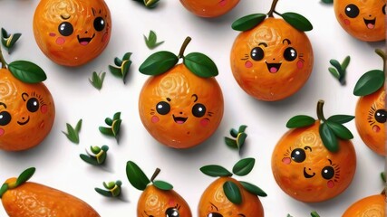 set of orange fruit