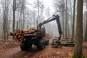 Forwarder, forestry vehicle, forestry work