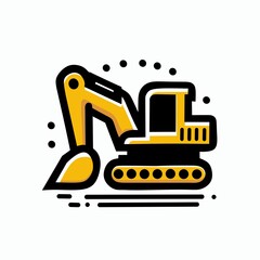 excavator on a white background