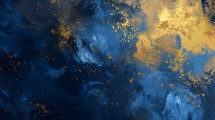 Fototapeta na wymiar background golden and blue paints
