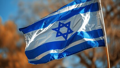 Flapping Flag of Israel: A Celebration of Jewish Pride and Unity Generative AI