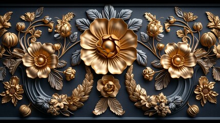 Golden Flower Decorations for a Modern May Wedding Generative AI